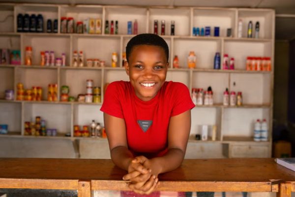 A shop owner in Nairobi